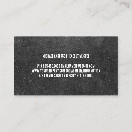 Carte De Visite Feu de poulet frit croustillant (Dos)