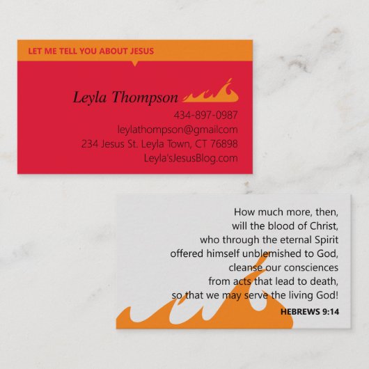 Carte De Visite Feu de propagation (Devant / Derrière)