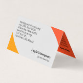 Carte De Visite Feu de propagation (Dos)