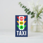Carte De Visite Feu De Trafic Appeler Un Taxi-Cab (Debout devant)