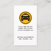 Carte De Visite Feu De Trafic Appeler Un Taxi-Cab (Dos)