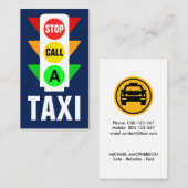 Carte De Visite Feu De Trafic Appeler Un Taxi-Cab (Devant / Derrière)