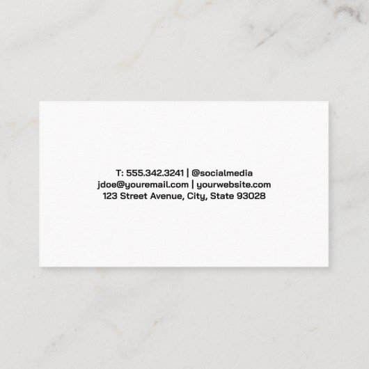 Carte De Visite Feu et Dinnerware | Culinaire (Dos)