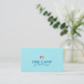 Carte De Visite Feu Flamboyant (flammes orange à rose) (Debout devant)