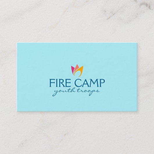Carte De Visite Feu Flamboyant (flammes orange à rose) (Devant)
