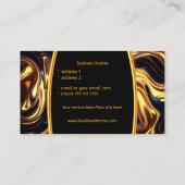 Carte De Visite Feu fondu Or Orange Black Liquide (Dos)