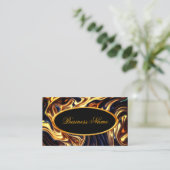 Carte De Visite Feu fondu Or Orange Black Liquide (Debout devant)