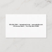 Carte De Visite Feu | Restaurant | Cuisine (Dos)