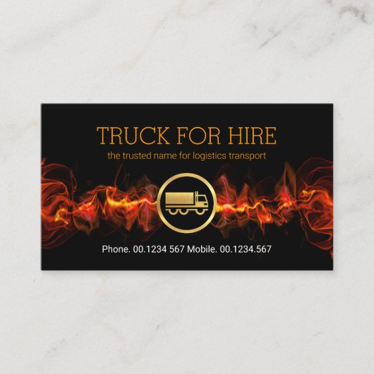 Carte De Visite Feu Rouge éclair foyer Moteur Camion Transport (Devant)