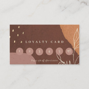 Carte De Visite Feuillage Abstrait de feuillage orange rouille 6 p