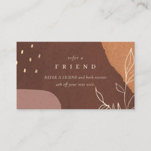 Carte De Visite Feuillage Abstrait de rouille orange de feuillage