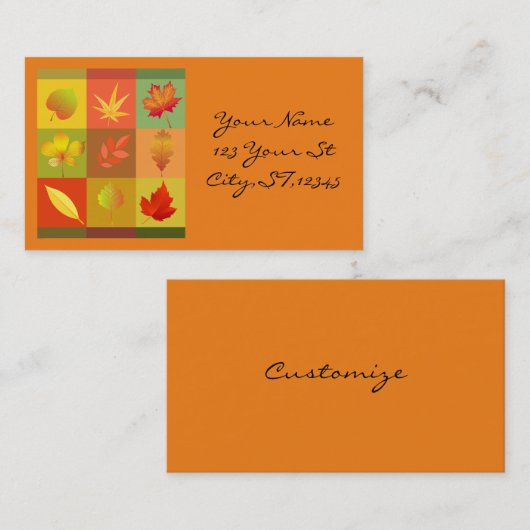 Carte De Visite Feuillage d'automne Feuilles d'automne Thunder_Cov (Devant / Derrière)