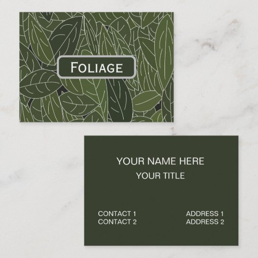 Carte De Visite Feuillage de feuilles vertes (Devant / Derrière)