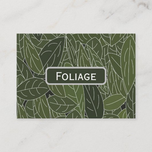 Carte De Visite Feuillage Feuille vert (Devant)
