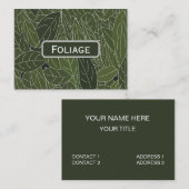 Carte De Visite Feuillage Feuille vert (Devant / Derrière)