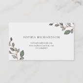 Carte De Visite Feuillage peint à la main | Géométrique rose Gold (Dos)