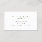 Carte de visite Feuillage Rose Gold (Dos)