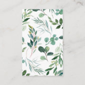 Carte De Visite Feuillage vert Safari Animaux Repas de couches Ins (Dos)