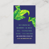 Carte De Visite Feuillage vert tropical et bleu (Dos)