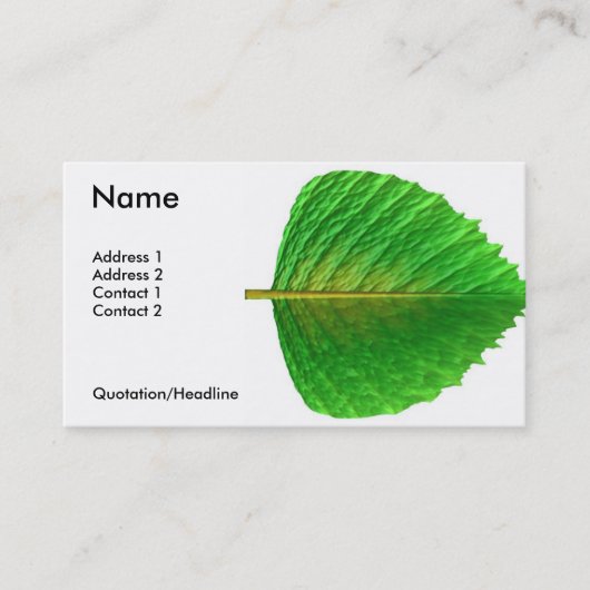 Carte De Visite feuille (Devant)