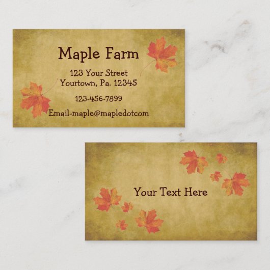 Carte de visite Feuille (Devant / Derrière)