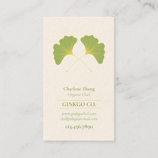Carte De Visite Feuille 2 de Ginkgo (Devant)