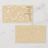 Carte De Visite Feuille beige - affaires (Devant / Derrière)