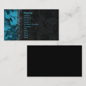 Carte De Visite Feuille - bleu (Devant / Derrière)