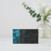 Carte De Visite Feuille - bleu (Debout devant)