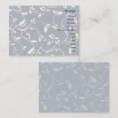 Carte De Visite Feuille bleu - potelé (Devant / Derrière)