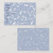 Carte De Visite Feuille bleu - potelé (Devant / Derrière)