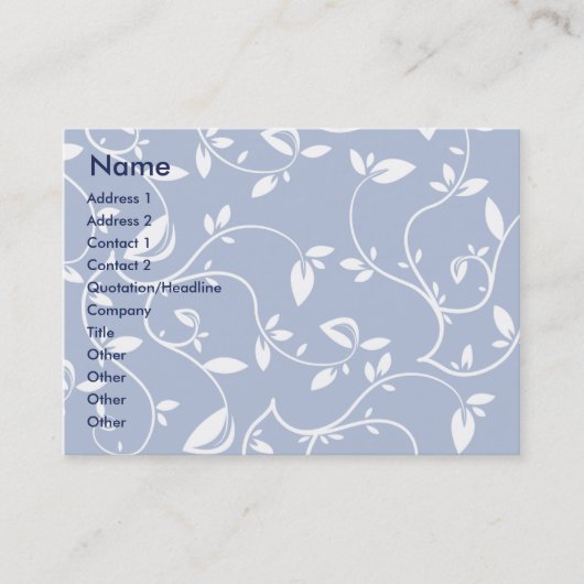 Carte De Visite Feuille bleu - potelé (Devant)