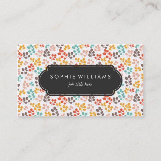 Carte De Visite Feuille botanique colorée (Devant)