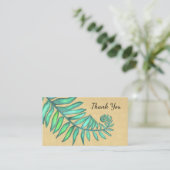 Carte De Visite Feuille botanique de beige de paume de fougères de (Debout devant)