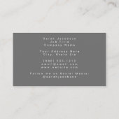Carte De Visite Feuille botanique gris et blanc (Dos)