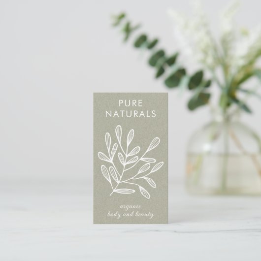 Carte De Visite Feuille botanique moderne Simple Vert naturel mode (Debout devant)