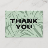 Carte De Visite Feuille botanique vert classique merci (Devant)