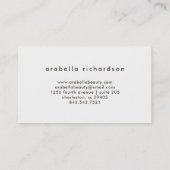 Carte De Visite Feuille botanique vert guirlande et monogramme (Dos)