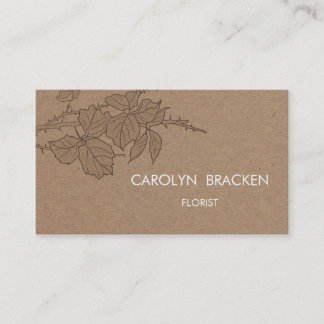 Carte De Visite Feuille Brown rustique de papier d'emballage
