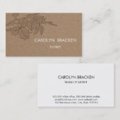 Carte De Visite Feuille Brown rustique de papier d'emballage (Devant / Derrière)