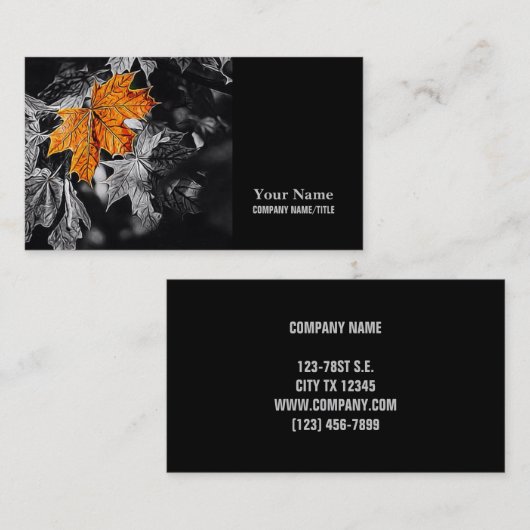 Carte De Visite Feuille d'automne (Devant / Derrière)