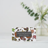 Carte De Visite Feuille d'automne de chute citrouille et (Debout devant)