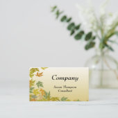 Carte De Visite Feuille d'automne en baisse coloré (Debout devant)