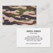 Carte De Visite Feuille de camouflage modèle brun vert beige (Devant / Derrière)