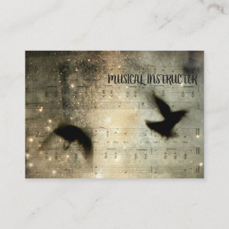 Carte De Visite Feuille de corbeaux musicaux