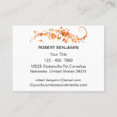 Carte De Visite Feuille de érable orange pailletée (Dos)