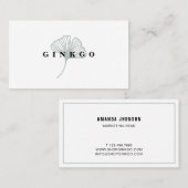 Carte De Visite Feuille de Ginkgo moderne (Devant / Derrière)