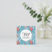 Carte de visite Feuille de la Jungle Urbaine Bleue (Debout devant)