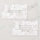 Carte de visite Feuille de Mauve et Palme blanche (Devant / Derrière)