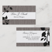 Carte De Visite Feuille de mode Motif Design d'intérieur rayée (Devant / Derrière)